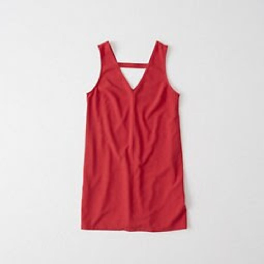 ABERCROMBIE RED TANK DRESS WITH OPEN NECK DETAIL